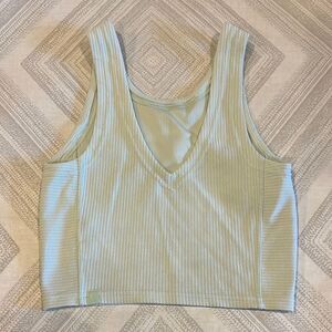 Lululemon Ribbed Softstreme Cropped Tank Kohlrabi Green - Size: 0